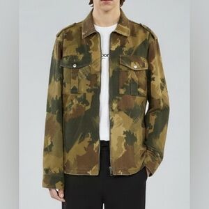 The Kooples men’s Regular Fit Camo‎ Military jean Jacket Camouflage size small